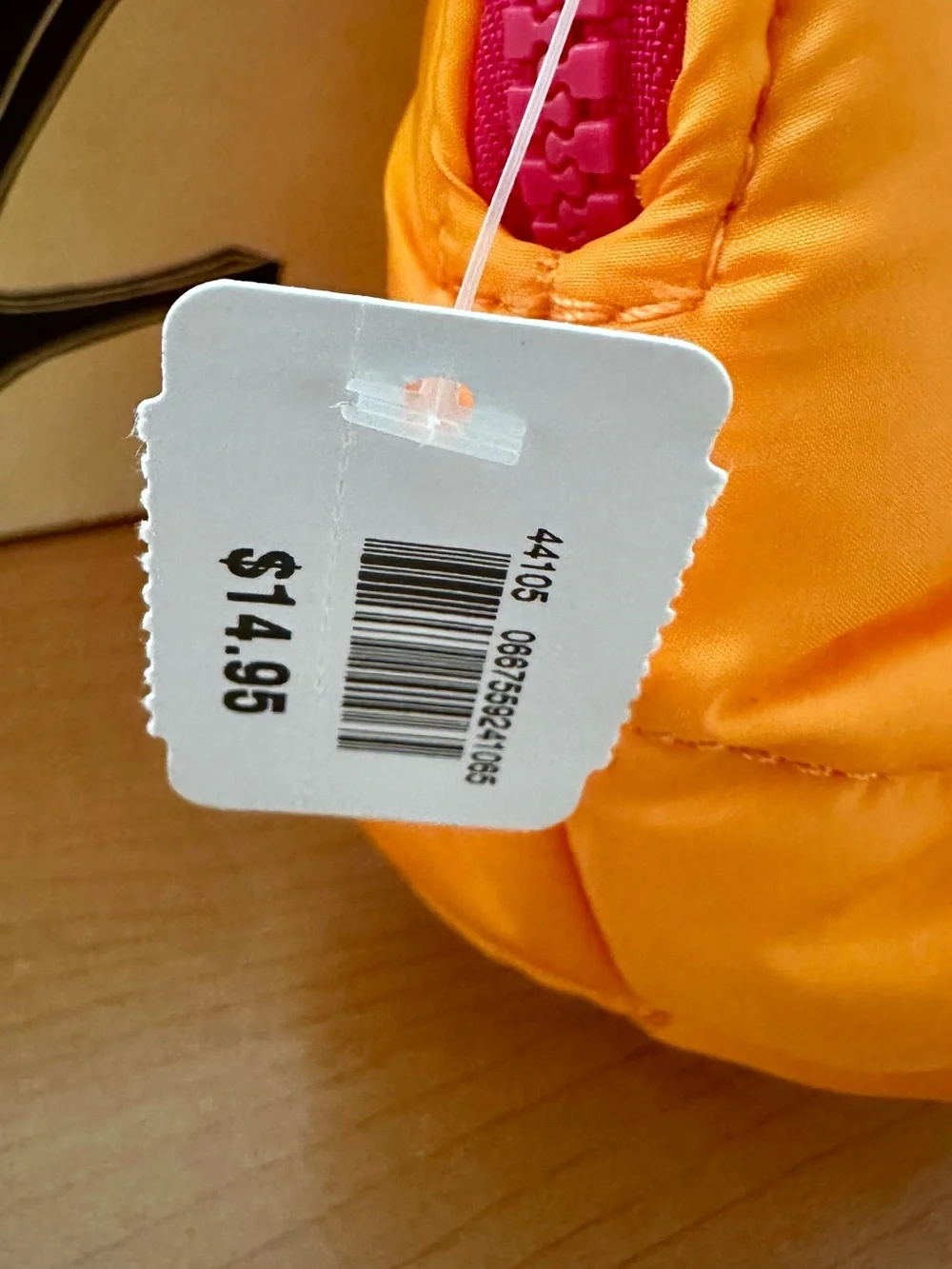 Quilted Puffer Cosmetics Bag in Bright Orange